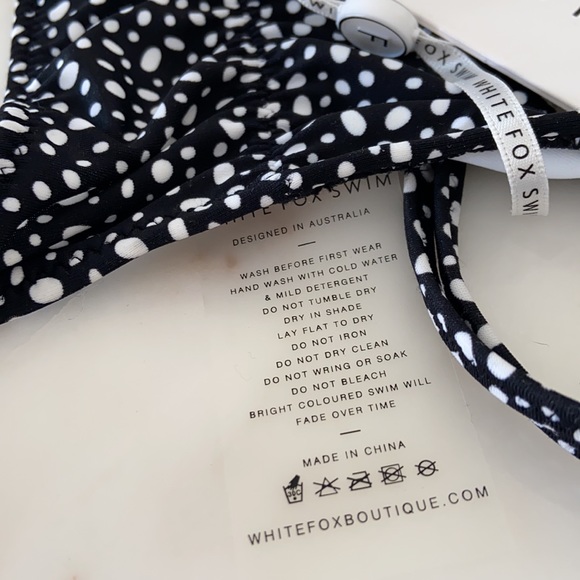 New White Fox Angel Baby Bikini Bottoms Black White Speckle Polka Dot Swim - Picture 7 of 7